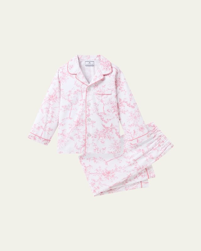 Girl's Timeless Toile Two-Piece Pajama Set, Size 6M-14